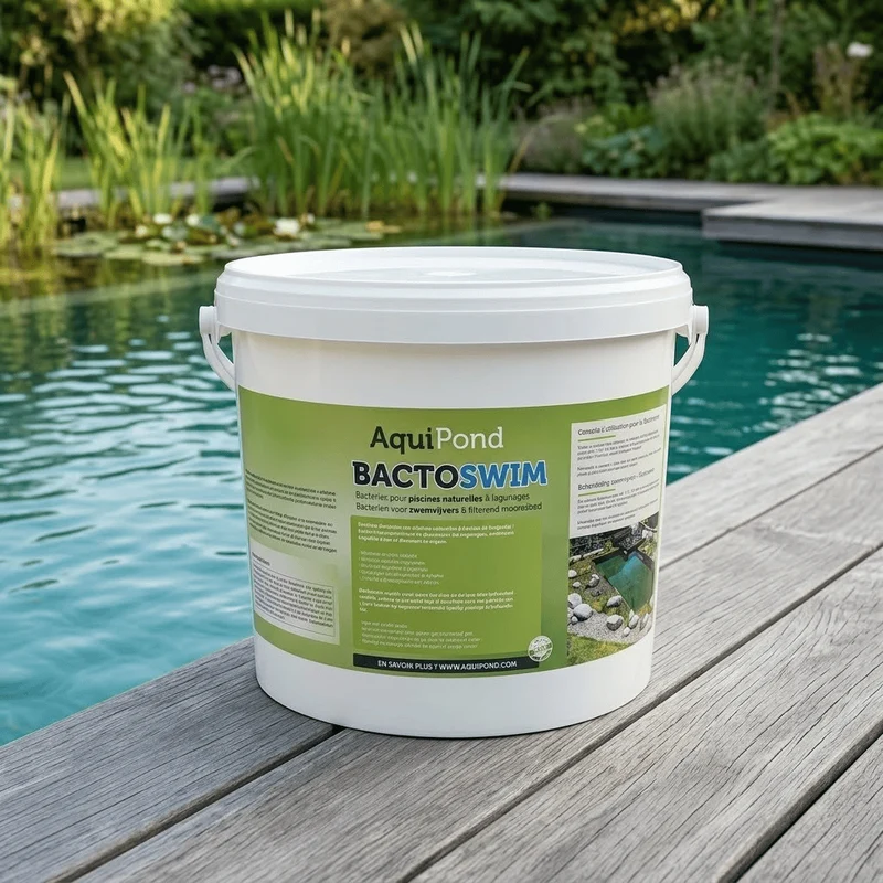 Aquipond BactoSwim Bactéries pour Piscine Naturelle – 5Kg – Favorise un environnement équilibré pour limiter naturellement la présence d’algues et de vase – Convient aux piscines de 25 à 50 m²
