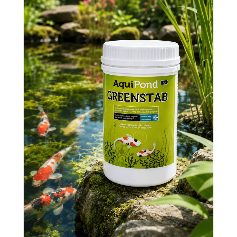 Aquipond Greenstab - Traitement naturel contre les algues du bassin (même en hiver)