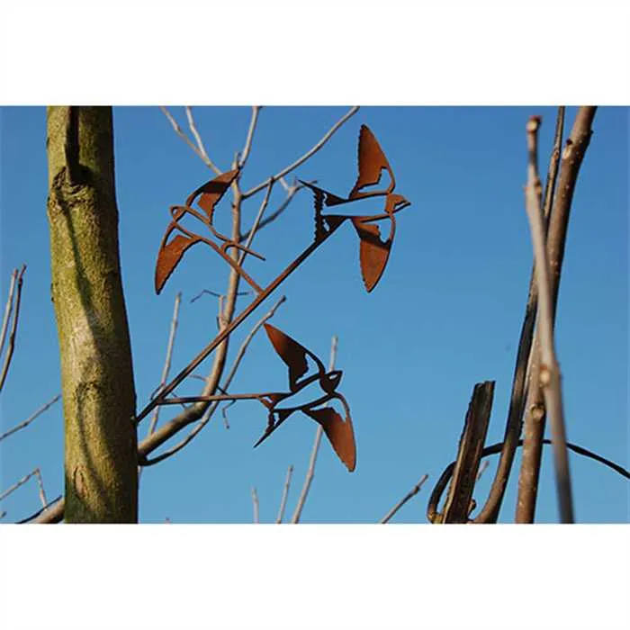 Hirondelles - Silhouette en acier corten