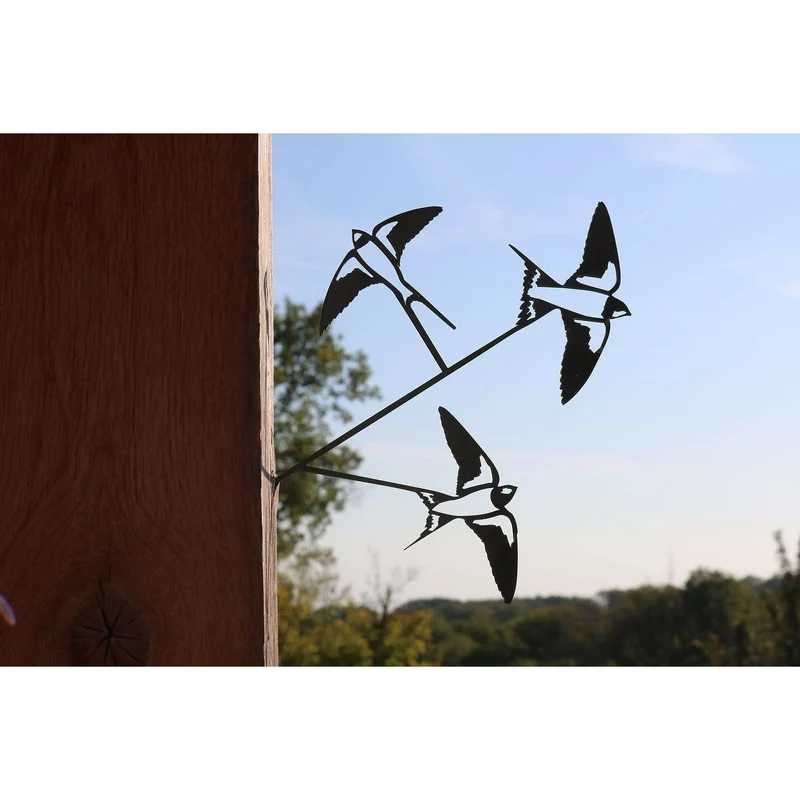 Hirondelles - Silhouette en acier corten