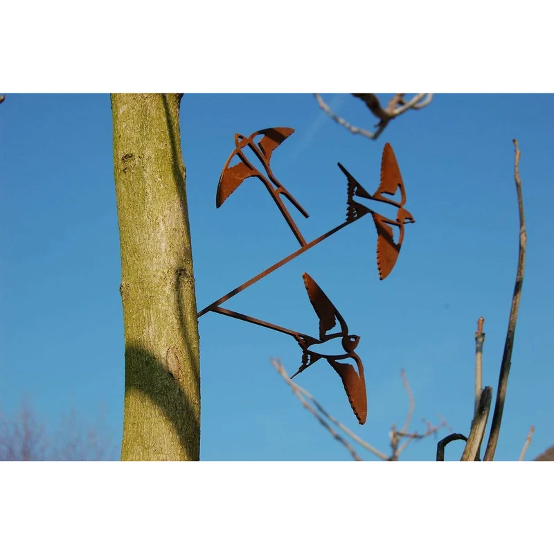 Hirondelles - Silhouette en acier corten