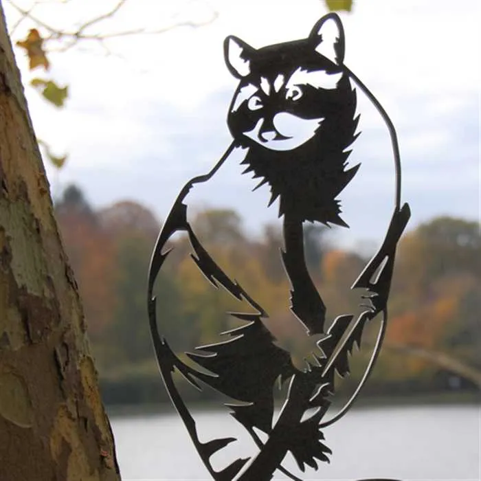 Raton Laveur - Silhouette en acier corten
