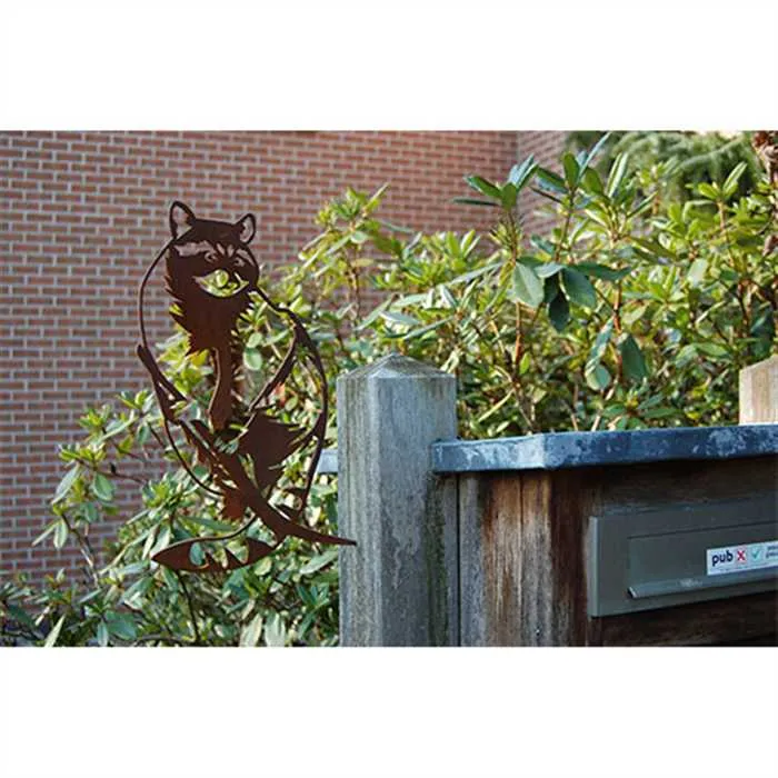 Raton Laveur - Silhouette en acier corten