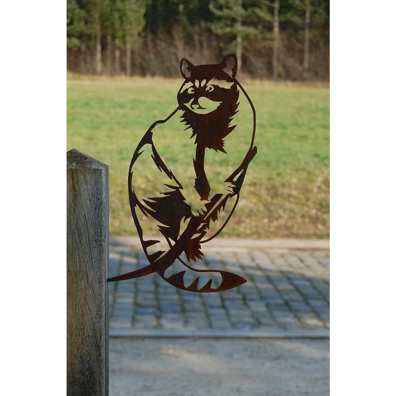 Raton Laveur - Silhouette en acier corten