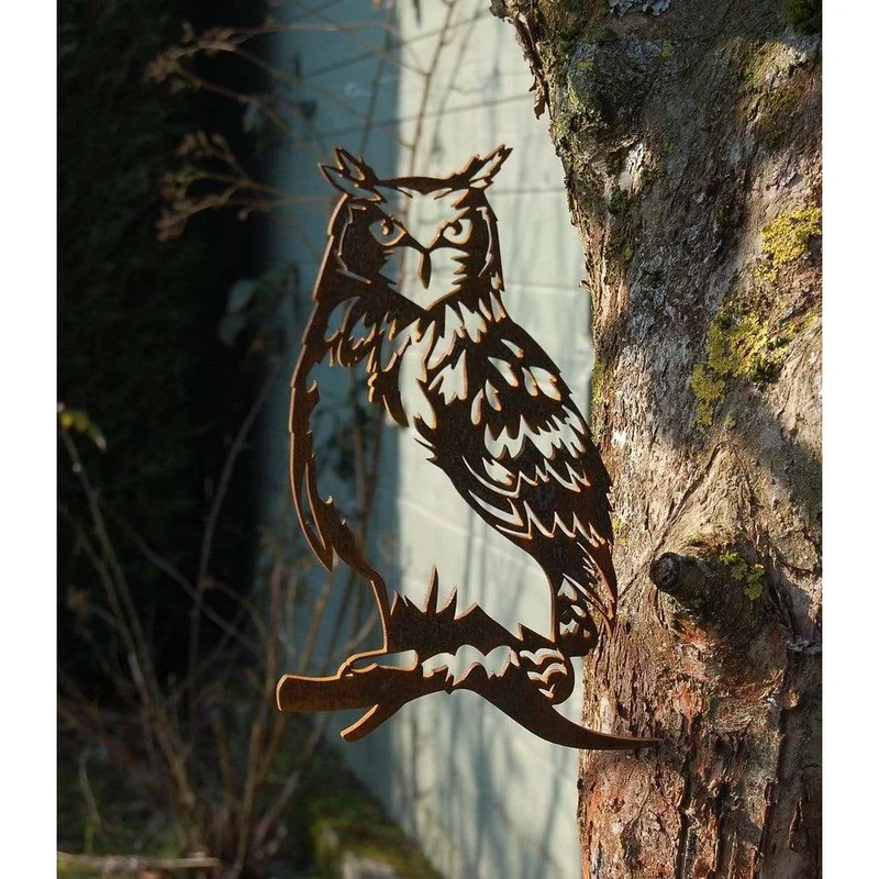 Hibou - Silhouette en acier corten