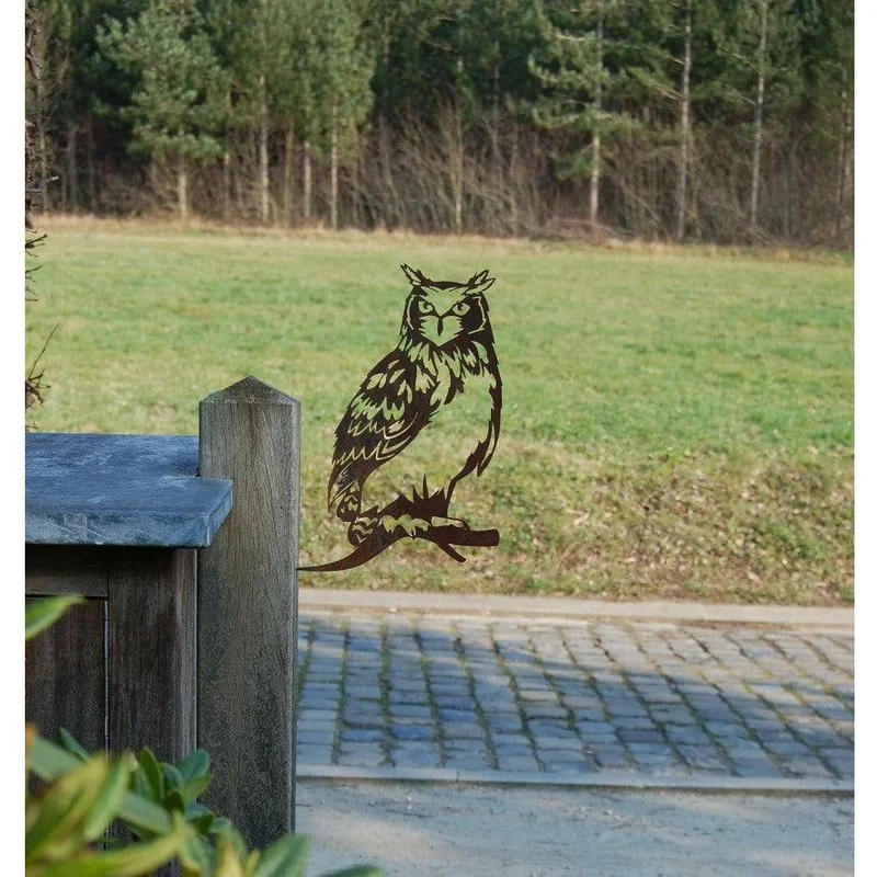 Hibou - Silhouette en acier corten