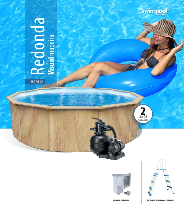 Piscina de aço aspeto madeira SwimPool
