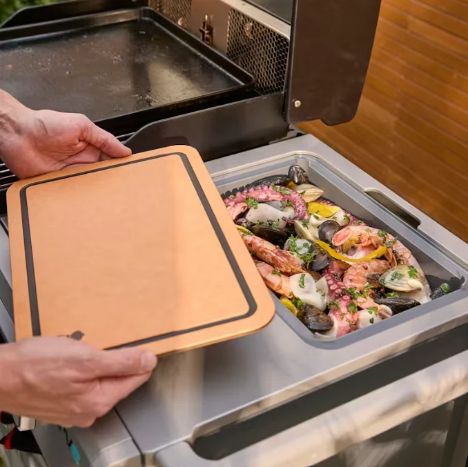Tábua para cortar e recipiente inserível Weber works