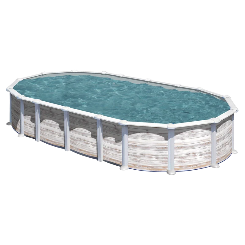 Piscina desmontable ovalada GRE 730x375x132 cm con depuradora de arena KITPROV7388N