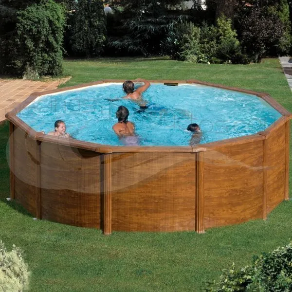 Piscina redonda Star Pool Gre imitación madera. Ø350x120 cm