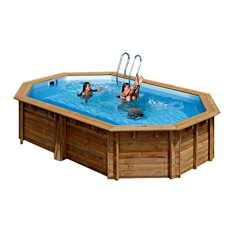 Piscina elevada de madera GRE Grenade 2 ovalada 436x336x117