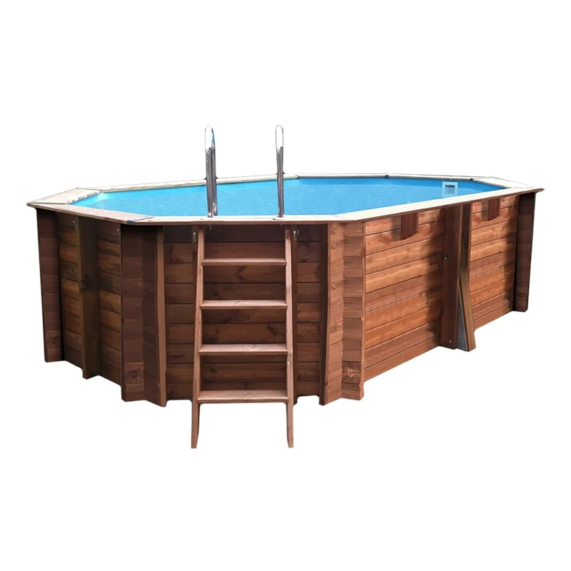 Piscina elevada de madera GRE Grenade 2 ovalada 436x336x117