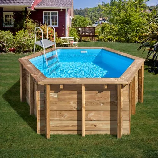 Piscina de madera redonda GRE Lili 2 Ø280x107 cm (800008)