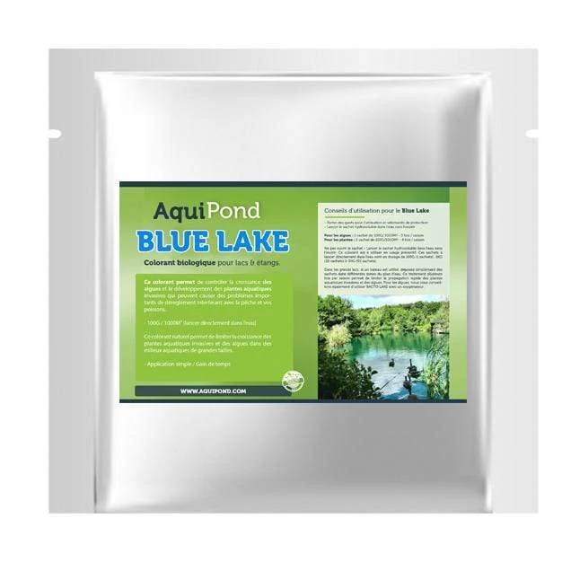 Aquipond Blue Lake 10 - 100g (1 sachet) jusqu'à 1000M² - Colorant naturel pour lutter contre les algues et plantes invasives