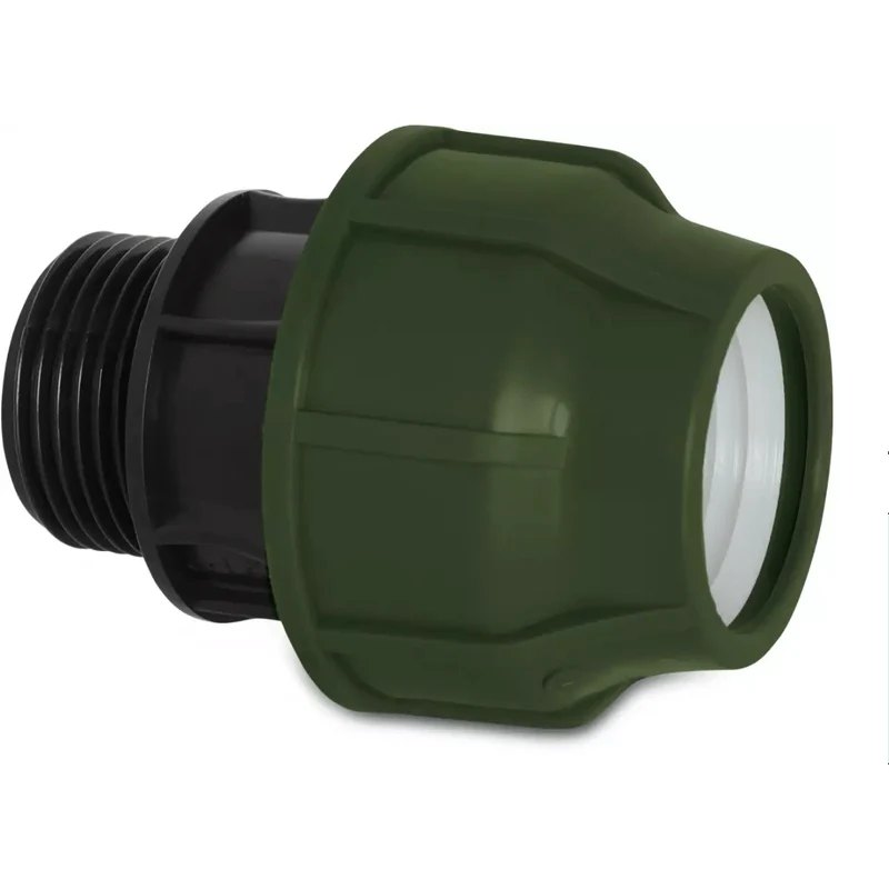 Embout filete 16 mm x 1/2" PP, noir/vert
