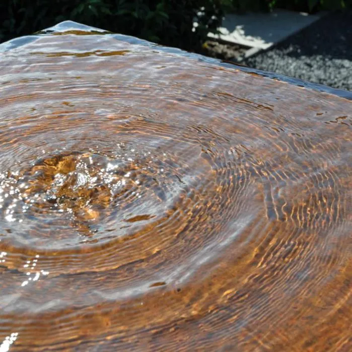 Table d'eau en bloc en acier corten 300 x 70 x 70CM - Avec LED