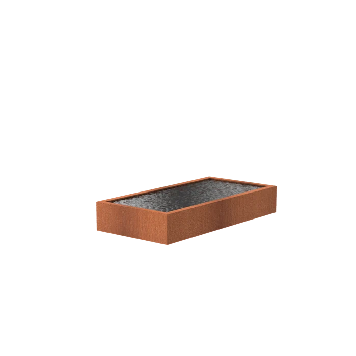 Bassin en acier corten 250 x 120 x 40CM - 12 000L