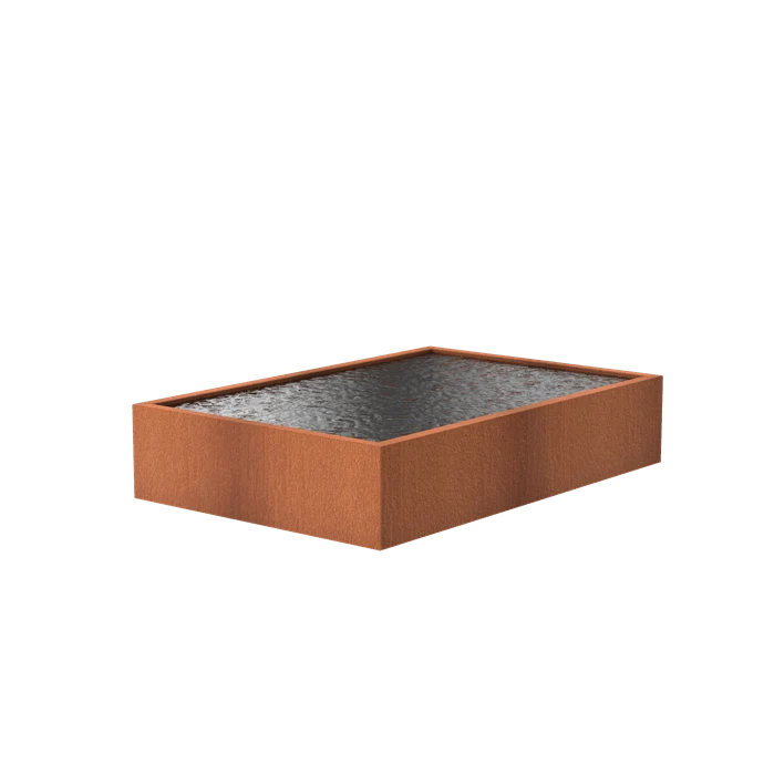 Bassin en acier corten 300 x 25 x 60 - 450L