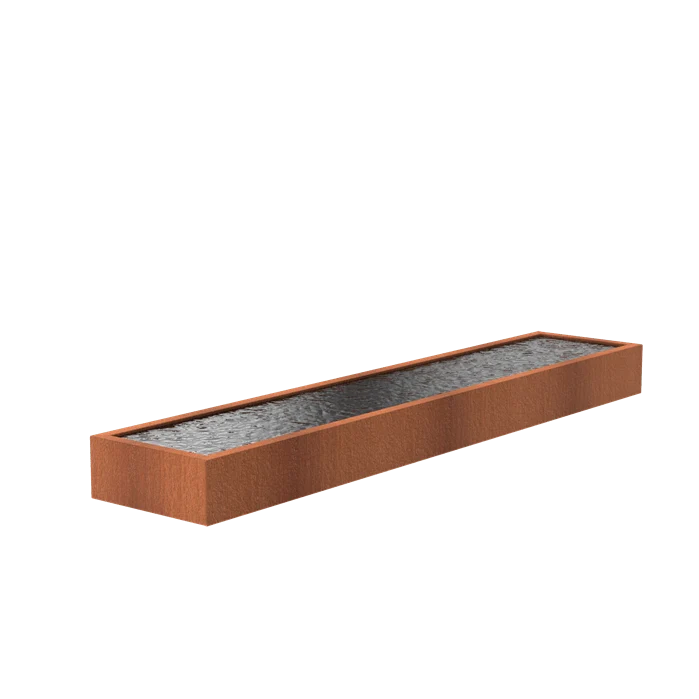 Bassin en acier corten 100 x 25 x 60CM - 150L