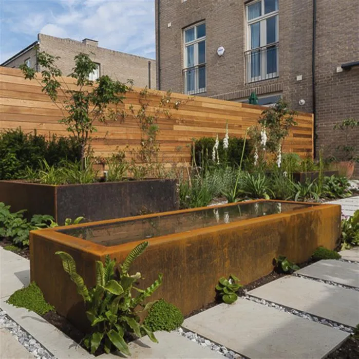 Bassin en acier corten 100 x 25 x 60CM - 150L