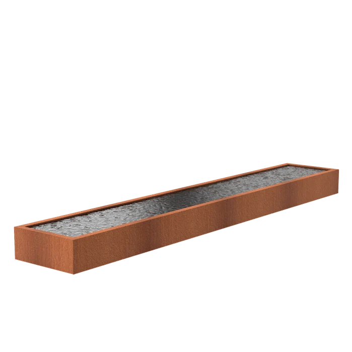 Bassin en acier corten 600 x 100 x 40CM - 2000L