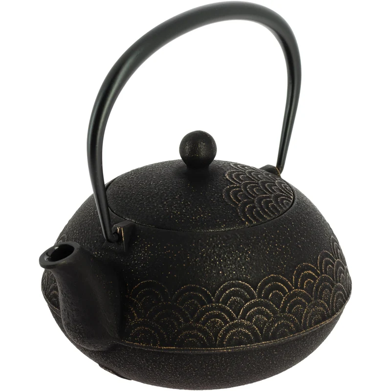 Théière Iwachu Seigaiha Noir-Doré - 900 ml
