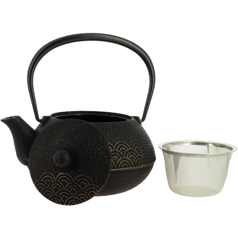 Théière Iwachu Seigaiha Noir-Doré - 900 ml