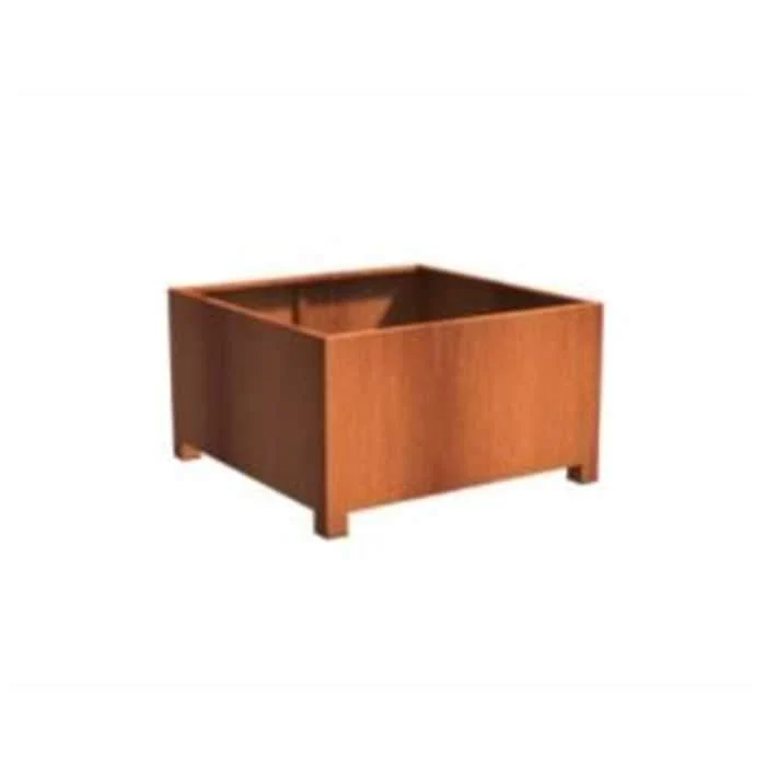 Jardinière en corten - Andes avec pieds 1.2m x 1.2m x 0,8m