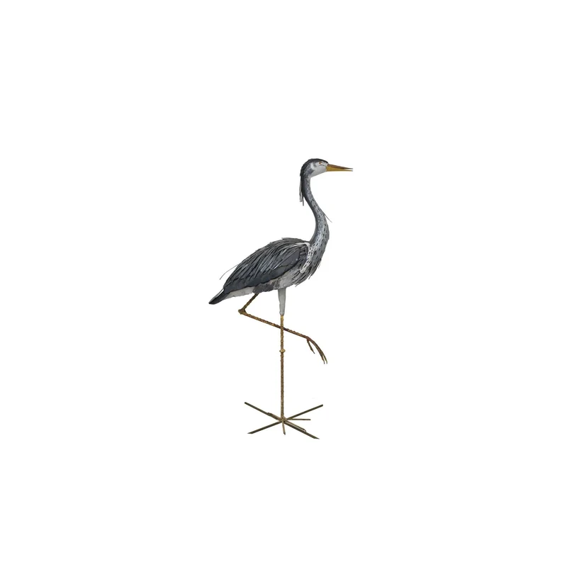 Héron girouette - Oiseau décoratif en métal recyclé