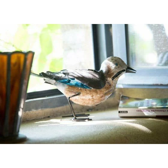 Geai - Oiseau décoratif en métal recyclé
