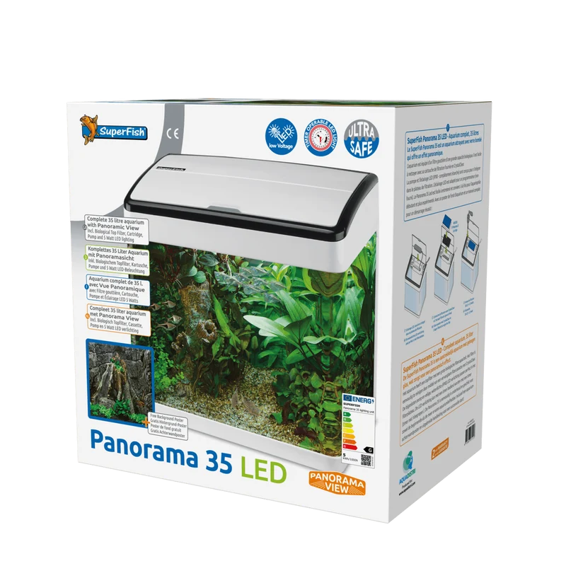 Aquarium Panorama 35 Led Blanc - 35L - Superfish