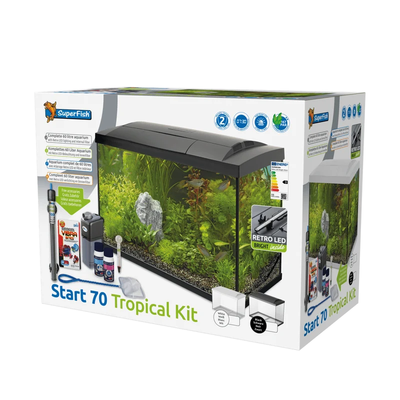 Aquarium Start 70 Tropical Kit Noir - 60L - Superfish