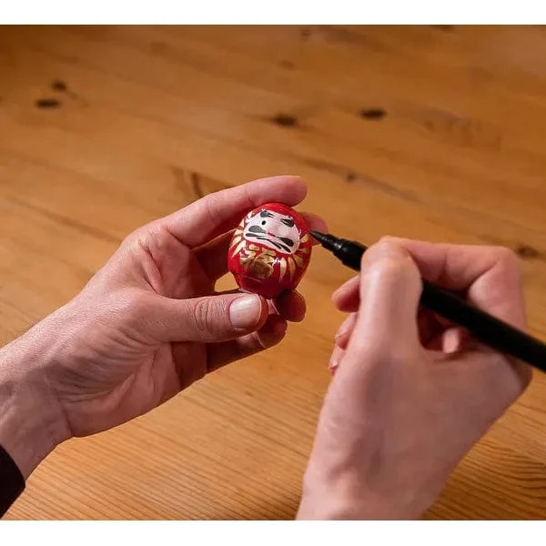Daruma Traditionnel Rouge - Petit, Chance - Fabriqué au Japon