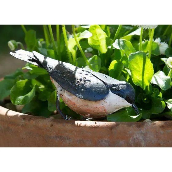 Sitelle torchepot - Oiseau décoratif en métal recyclé