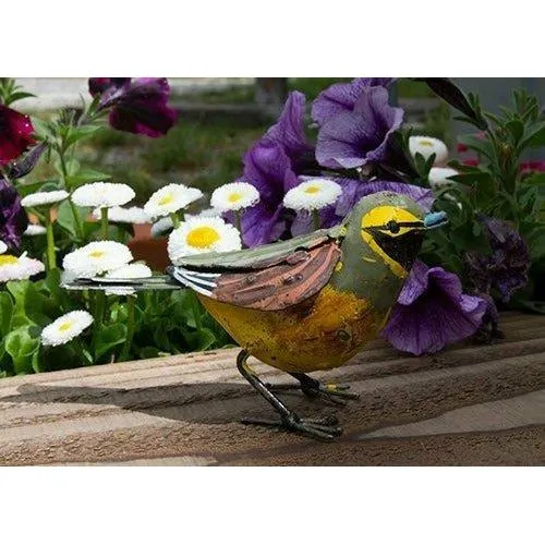 Bruant zizi - Oiseau décoratif en métal recyclé
