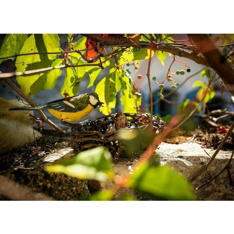 Nid chardonneret - Oiseau décoratif en métal recyclé