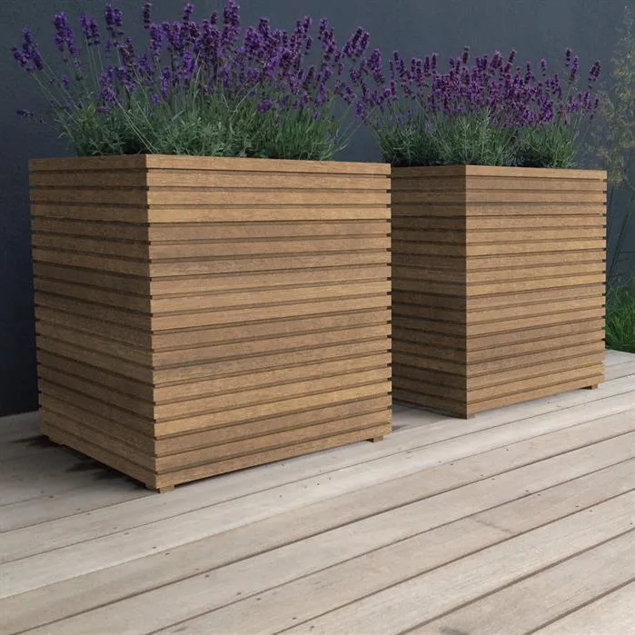 Jardinière en bois exotique - Malaga Rhombus 1.5m x 0.5m x 0.60m
