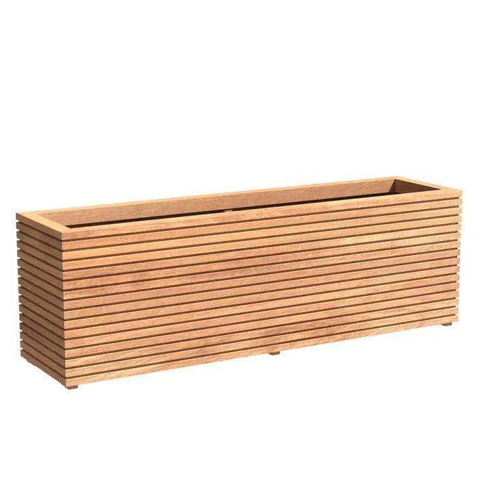 Jardinière en bois exotique - Malaga Rhombus 2m x 0.5m x 0.60m