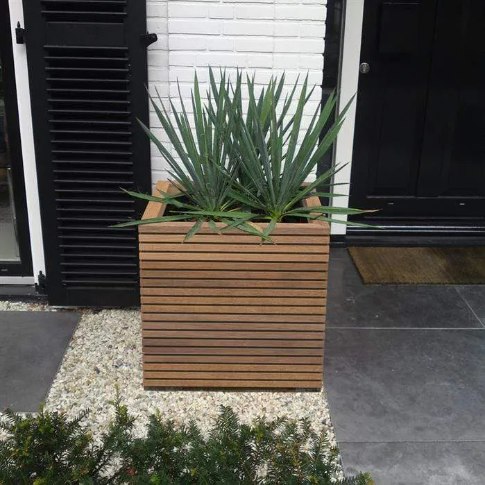 Jardinière en bois exotique - Malaga Rhombus 0.6m x 0.6m x 0.60m