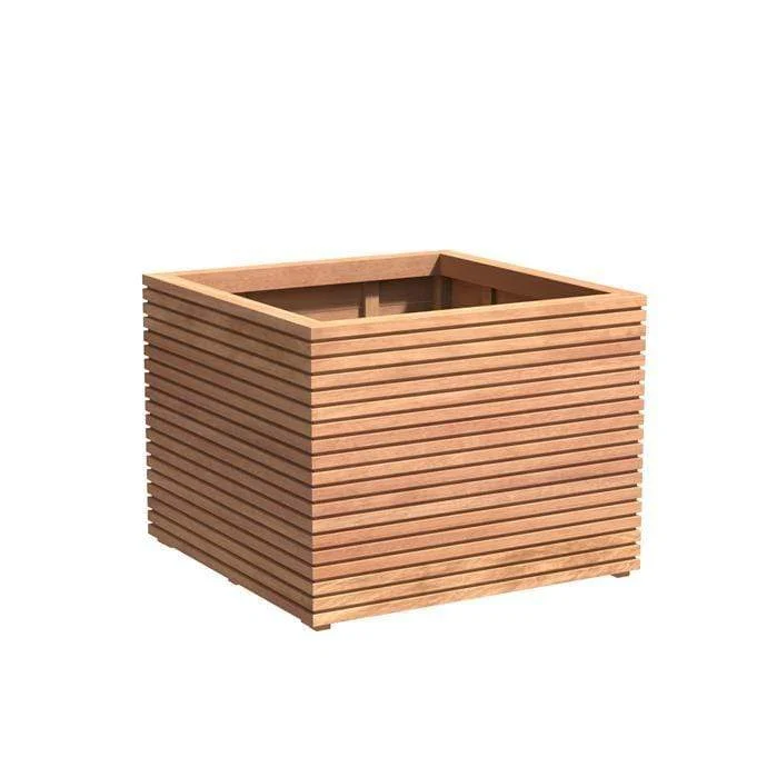 Jardinière en bois exotique - Malaga Rhombus 1m x 1m x 0.74m
