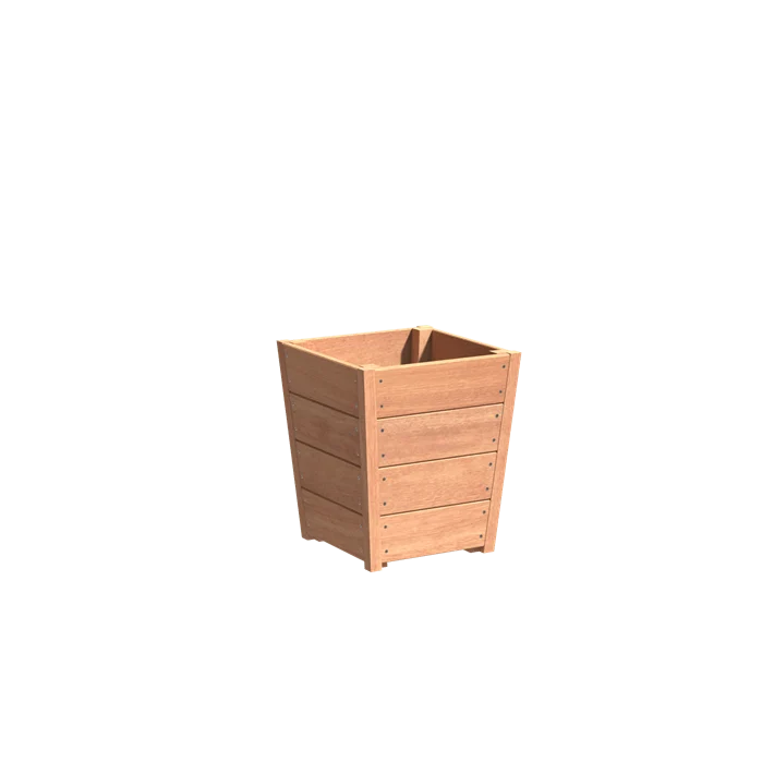 Jardinière en bois exotique - Sevilla Effilé 0.5m x 0.5m x 0.57m