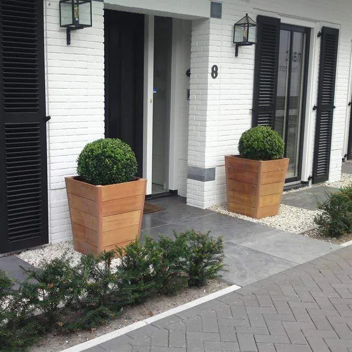 Jardinière en bois exotique - Sevilla Effilé 0.6m x 0.6m x 0.85m