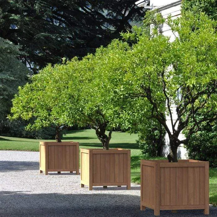 Jardinière en bois exotique - Valencia 0.8m x 0.8m x 0.6m