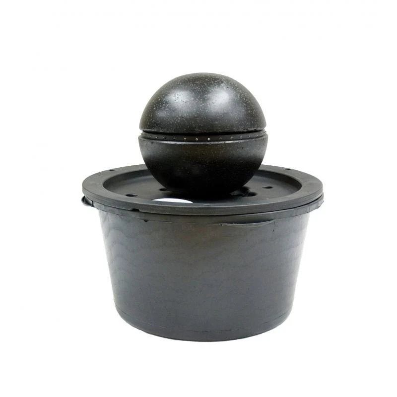 Dubaï - Fontaine sphère Black Phantom en kit avec LED - Ubbink