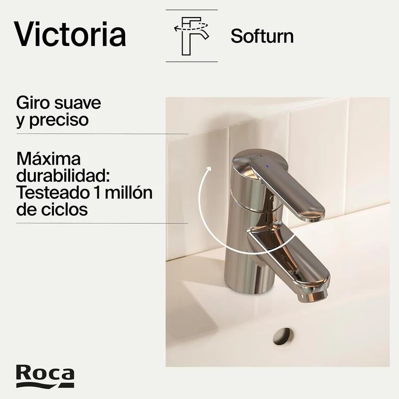 Roca - Victoria grifería para lavabo con enganche para cadenilla A5A3125C00
