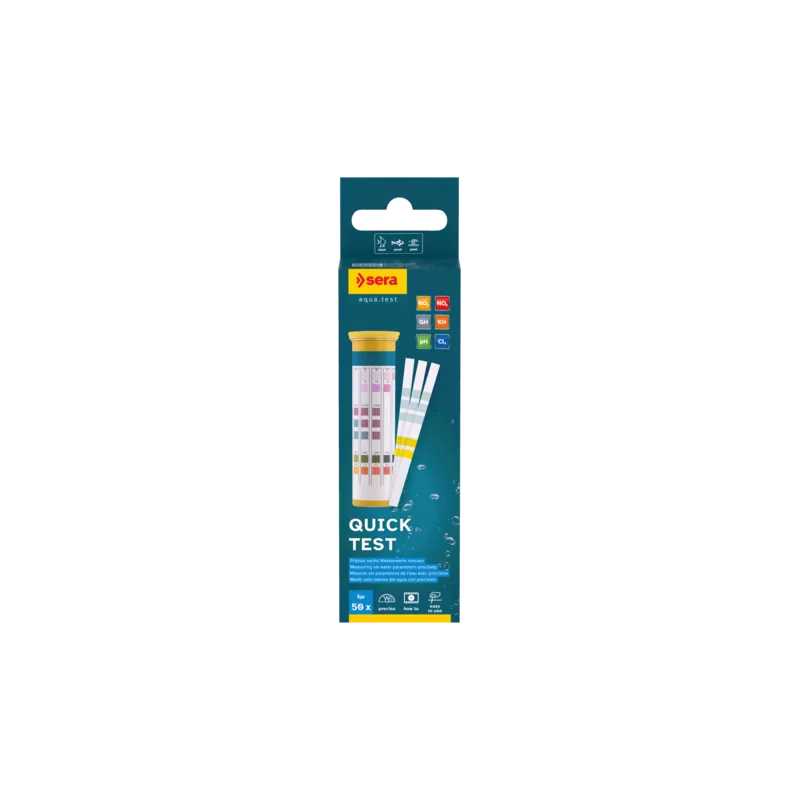Sera Quick Test - Testeur en bandelettes (50 pièces) - Spécial pour étangs et aquariums