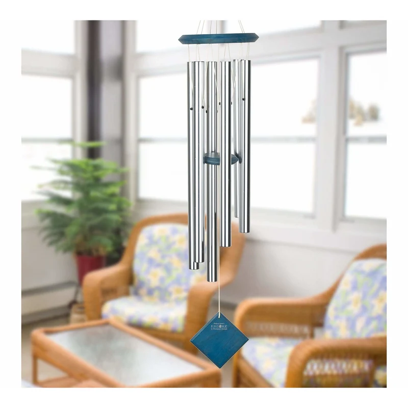 Carillon à Vent Terre - Argenté Bleu - 94CM