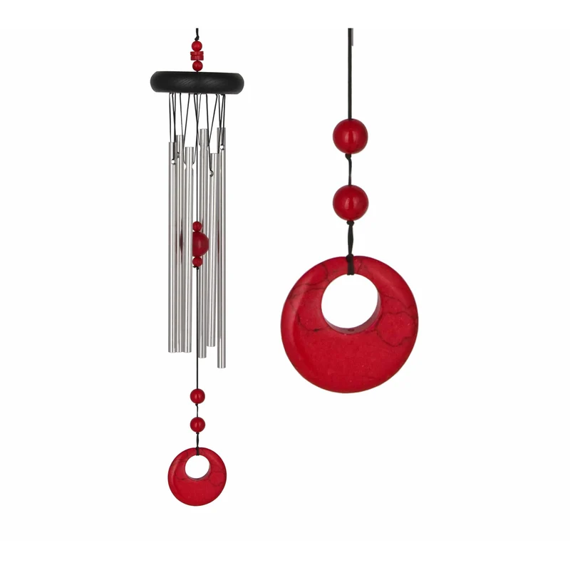 Carillon à Vent Chakras - Corail Rouge - 44CM - By Woodstock