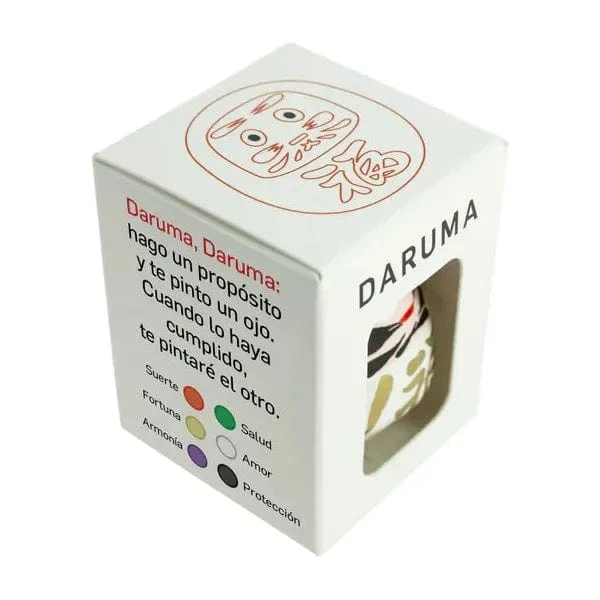 Daruma Traditionnel Blanc - Petit, Amour - Fabriqué au Japon
