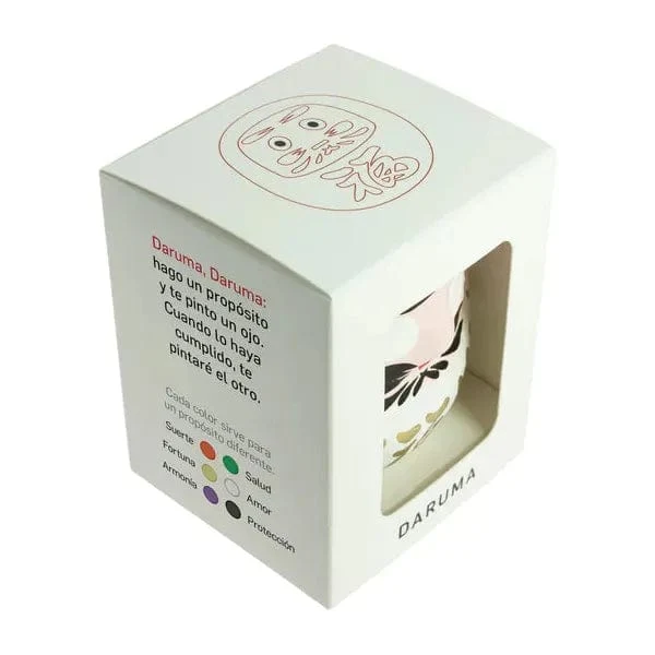 Daruma Blanc Grand - Fabriqué au Japon - Symbole de Chance et de Réussite (Accomplissement)